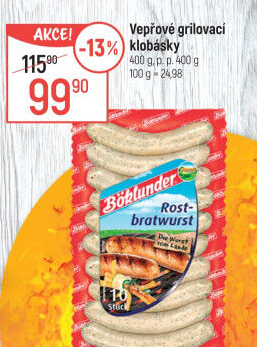 Vepřové grilovací klobásky Böklunder