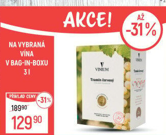 Víno Tramín červený Vinium Velké Pavlovice - bag in box