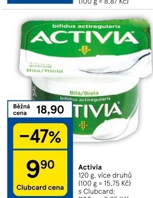 Bílý jogurt Activia Danone
