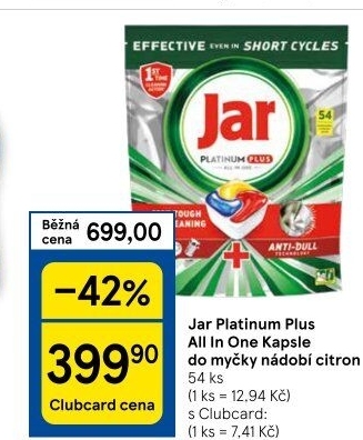 Kapsle do myčky Platinum Plus Jar