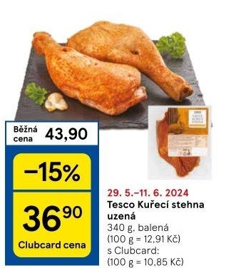 Kuřecí stehna uzená Tesco