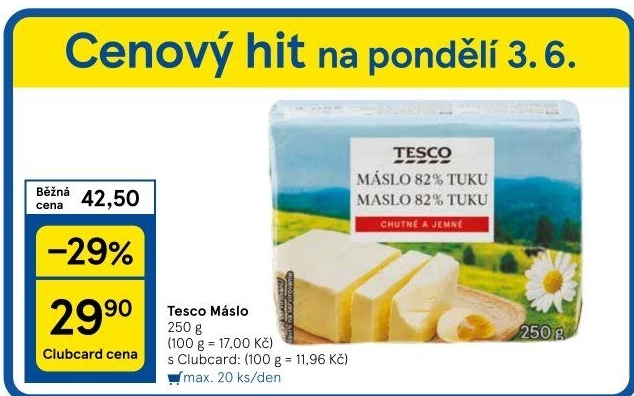 Máslo Tesco