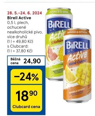 Nealkoholické pivo ochucené Active Birell