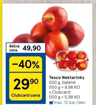 Nektarinky Tesco