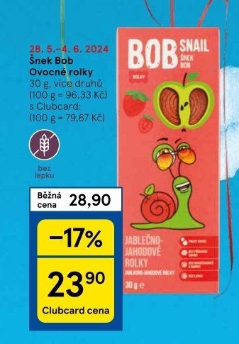 Ovocné pásky Šnek BOB LLC Eco Snack