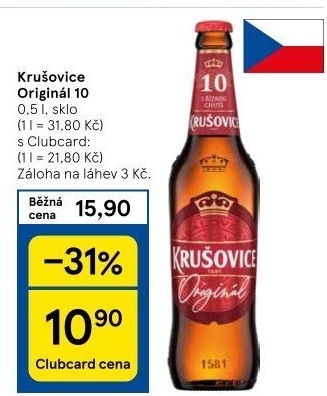 Pivo světlé výčepní Originál Královská 10° Krušovice
