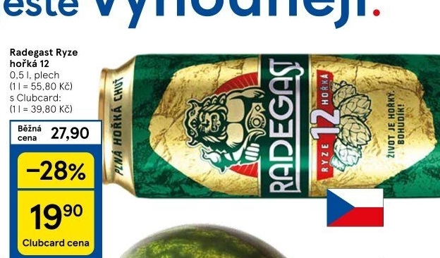 Pivo světlý ležák 12° Ryze hořká Radegast