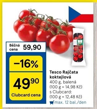 Rajčata koktejlová Tesco