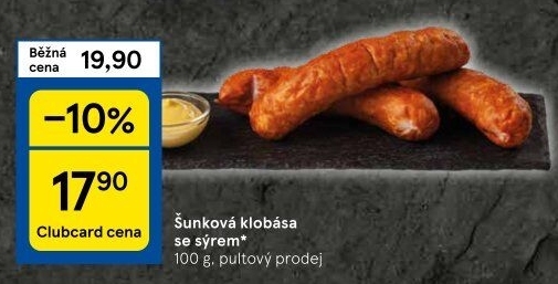 Šunková klobása se sýrem