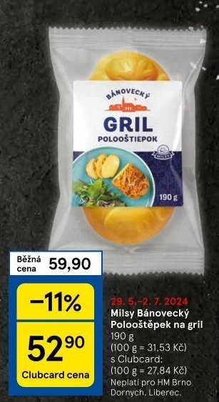 Sýr Polooštiepok na gril bánovecký Milsy
