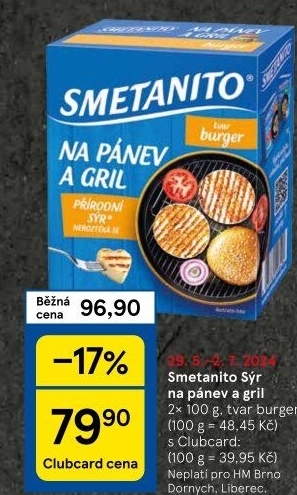Sýr Smetanito na gril Želetava
