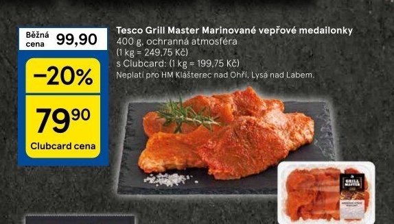 Vepřové medailonky marinované Grill Master Tesco
