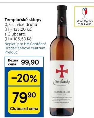 Vína Templářské sklepy Čejkovice