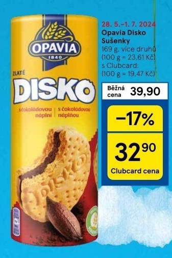Zlaté sušenky Disko Opavia