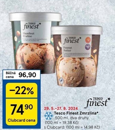 Zmrzlina v kelímku Tesco Finest