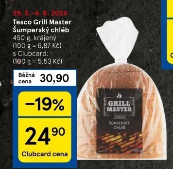Chléb Šumperský Grill Master Tesco