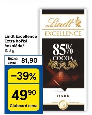 Čokoláda Excellence Lindt