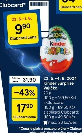 Čokoládové vajíčko s překvapením Kinder Surprise