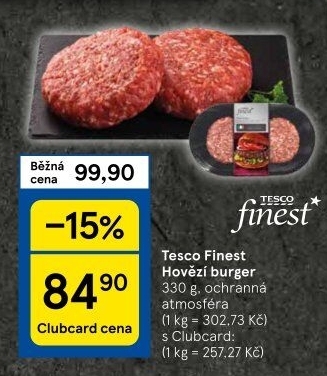 Hovězí hamburger Tesco Finest