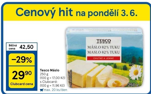Máslo Tesco
