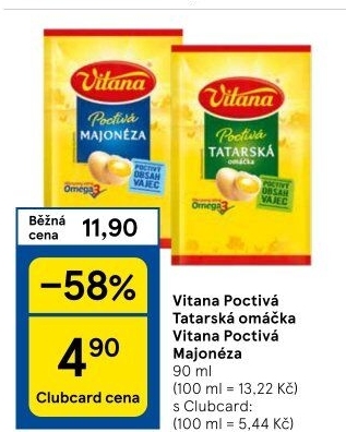 Tatarská omáčka poctivá Vitana