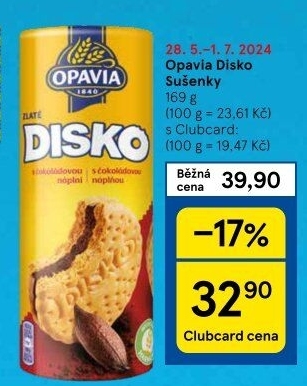 Zlaté sušenky Disko Opavia