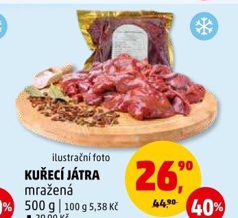 Játra kuřecí mražená