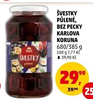 Kompot švestky Karlova Koruna
