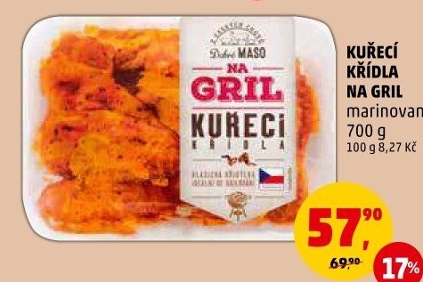 Kuřecí křídla marinovaná Na gril Penny