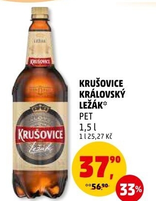 Pivo světlé Královský ležák 12° Krušovice