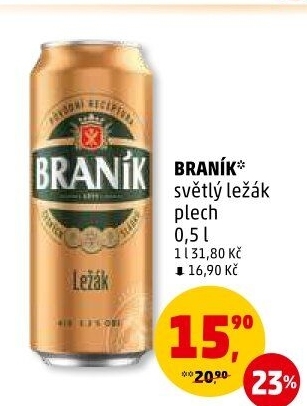 Pivo světlý ležák Braník