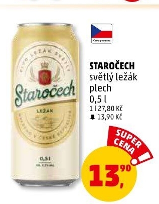 Pivo světlý ležák Staročech