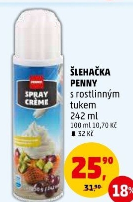 Šlehačka ve spreji Penny