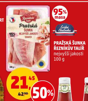 Šunka pražská nejvyšší jakosti Řezníkův talíř