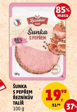 Šunka s pepřovým dekorem Řezníkův talíř