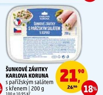Šunkový závitek s křenem Karlova Koruna