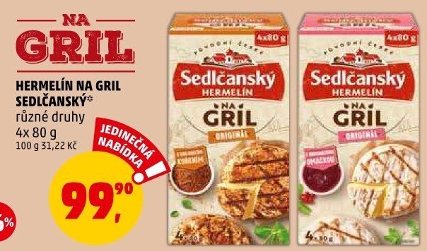 Sýr Hermelín na gril Sedlčanský