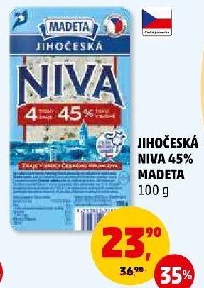 Sýr Niva Jihočeská 45% Madeta