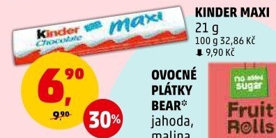 Tyčinka čokoládová mléčná Maxi Kinder