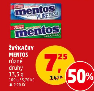 Žvýkačky Mentos