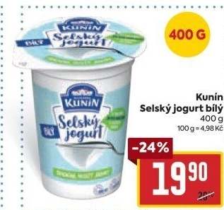 Bílý jogurt selský Mlékárna Kunín