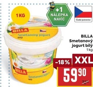 Bílý jogurt smetanový Billa