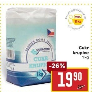 Cukr krupice Cukrovar Vrbátky