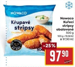 Kuřecí stripsy mražené Nowaco