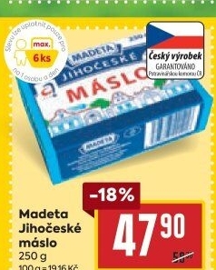 Máslo Jihočeské Madeta