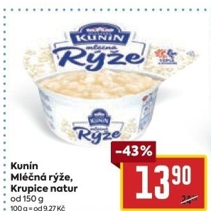 Mléčná rýže Mlékárna Kunín