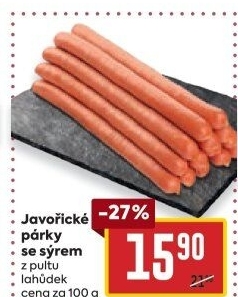 Párky javořické se sýrem