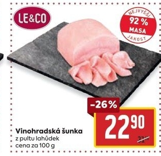 Šunka vinohradská nejvyšší jakosti LE&amp