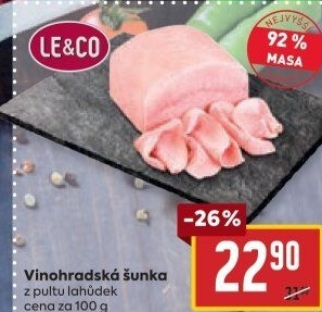 Šunka vinohradská nejvyšší jakosti LE&amp