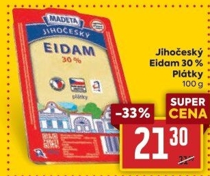 Sýr Eidam Jihočeský 30% Madeta